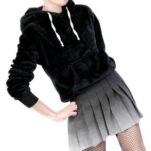 fuzzy cropped hoodie | small